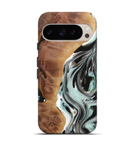 Pixel 9 Wood+Resin Live Edge Phone Case - Janis (Black & White, 720586)