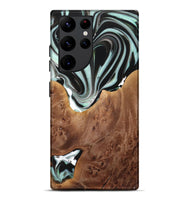 Galaxy S22 Ultra Wood+Resin Live Edge Phone Case - Freya (Black & White, 720587)