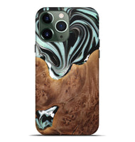 iPhone 13 Pro Max Wood+Resin Live Edge Phone Case - Freya (Black & White, 720587)