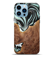 iPhone 14 Pro Max Wood+Resin Live Edge Phone Case - Freya (Black & White, 720587)