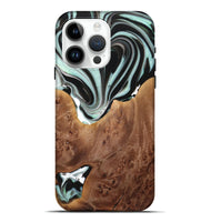 iPhone 15 Pro Max Wood+Resin Live Edge Phone Case - Freya (Black & White, 720587)