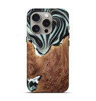 iPhone 16 Pro Wood+Resin Live Edge Phone Case - Freya (Black & White, 720587)