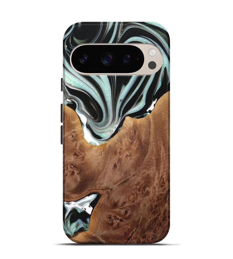 Pixel 9 Pro Wood+Resin Live Edge Phone Case - Freya (Black & White, 720587)