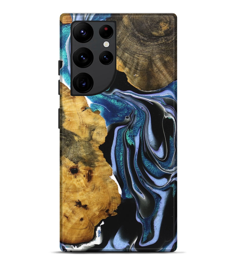 Galaxy S22 Ultra Wood+Resin Live Edge Phone Case - Katlyn (Blue, 720597)