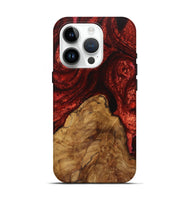 iPhone 15 Pro Wood+Resin Live Edge Phone Case - Brittani (Red, 720601)