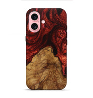 iPhone 16 Wood+Resin Live Edge Phone Case - Brittani (Red, 720601)