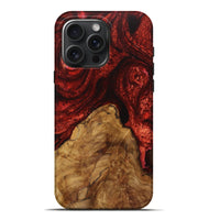 iPhone 16 Pro Max Wood+Resin Live Edge Phone Case - Brittani (Red, 720601)