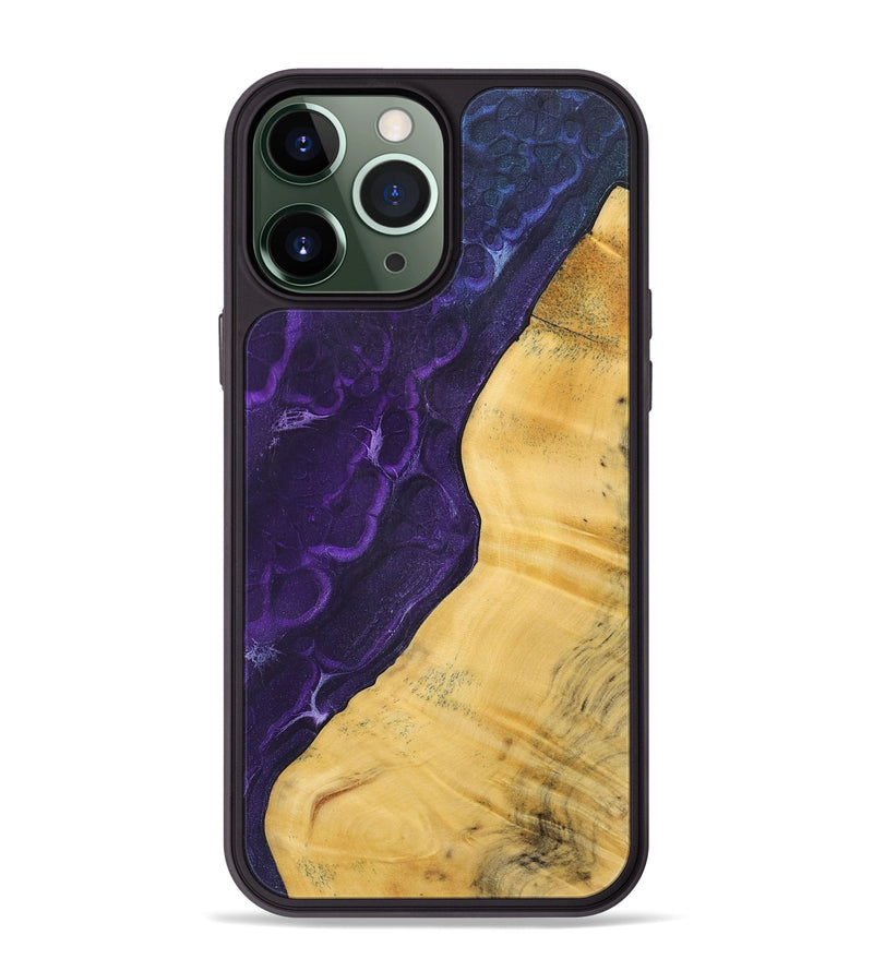 iPhone 13 Pro Max Wood+Resin Phone Case - Micheal (Static, 720650)