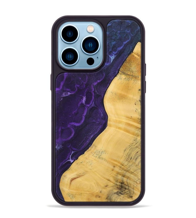 iPhone 14 Pro Max Wood+Resin Phone Case - Micheal (Static, 720650)