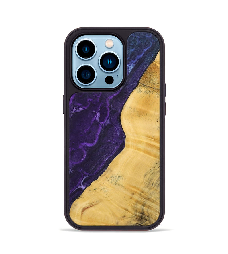 iPhone 14 Pro Wood+Resin Phone Case - Micheal (Static, 720650)