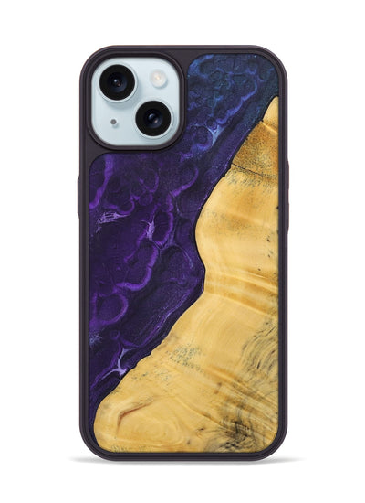 iPhone 15 Wood+Resin Phone Case - Micheal (Static, 720650)