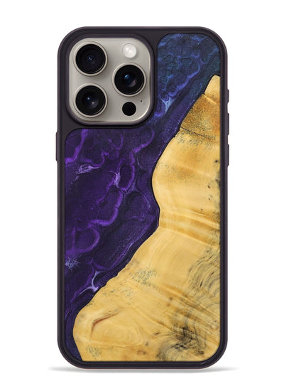 iPhone 15 Pro Max Wood+Resin Phone Case - Micheal (Static, 720650)