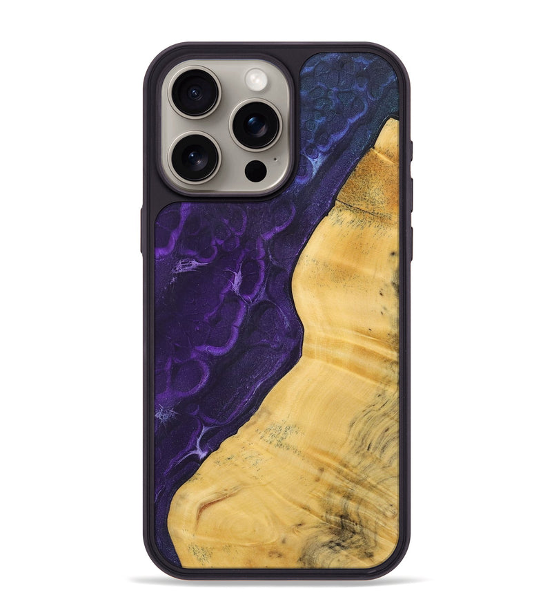 iPhone 15 Pro Max Wood+Resin Phone Case - Micheal (Static, 720650)