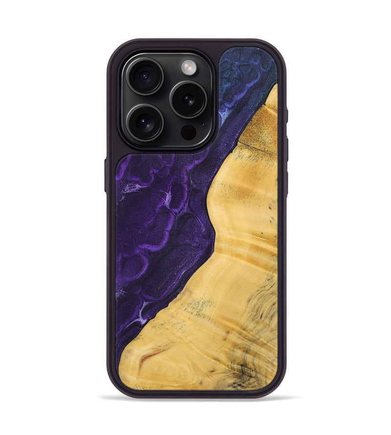 iPhone 15 Pro Wood+Resin Phone Case - Micheal (Static, 720650)