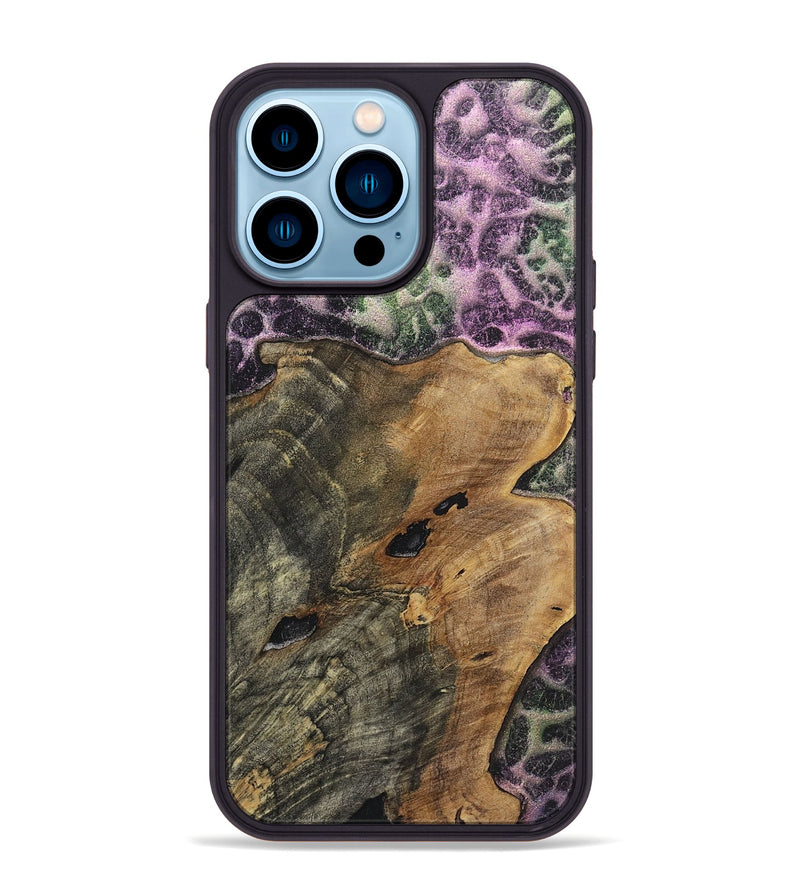 iPhone 14 Pro Max Wood+Resin Phone Case - Dina (Static, 720653)