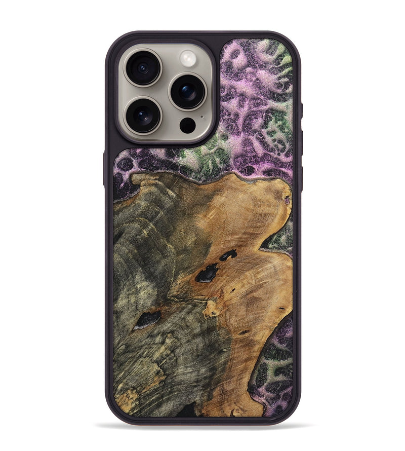 iPhone 15 Pro Max Wood+Resin Phone Case - Dina (Static, 720653)