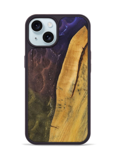 iPhone 15 Wood+Resin Phone Case - Kennedy (Static, 720660)