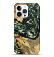 iPhone 15 Pro Max Wood+Resin Live Edge Phone Case - Kizzy (Green, 720731)