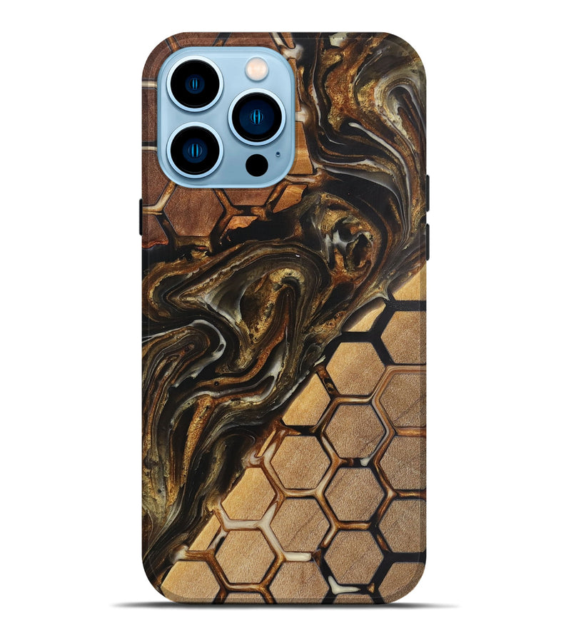 iPhone 14 Pro Max Wood+Resin Live Edge Phone Case - Alison (Pattern, 720733)