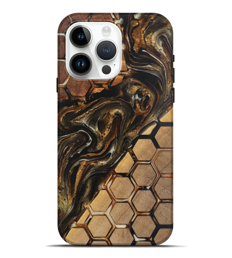 iPhone 15 Pro Max Wood+Resin Live Edge Phone Case - Alison (Pattern, 720733)