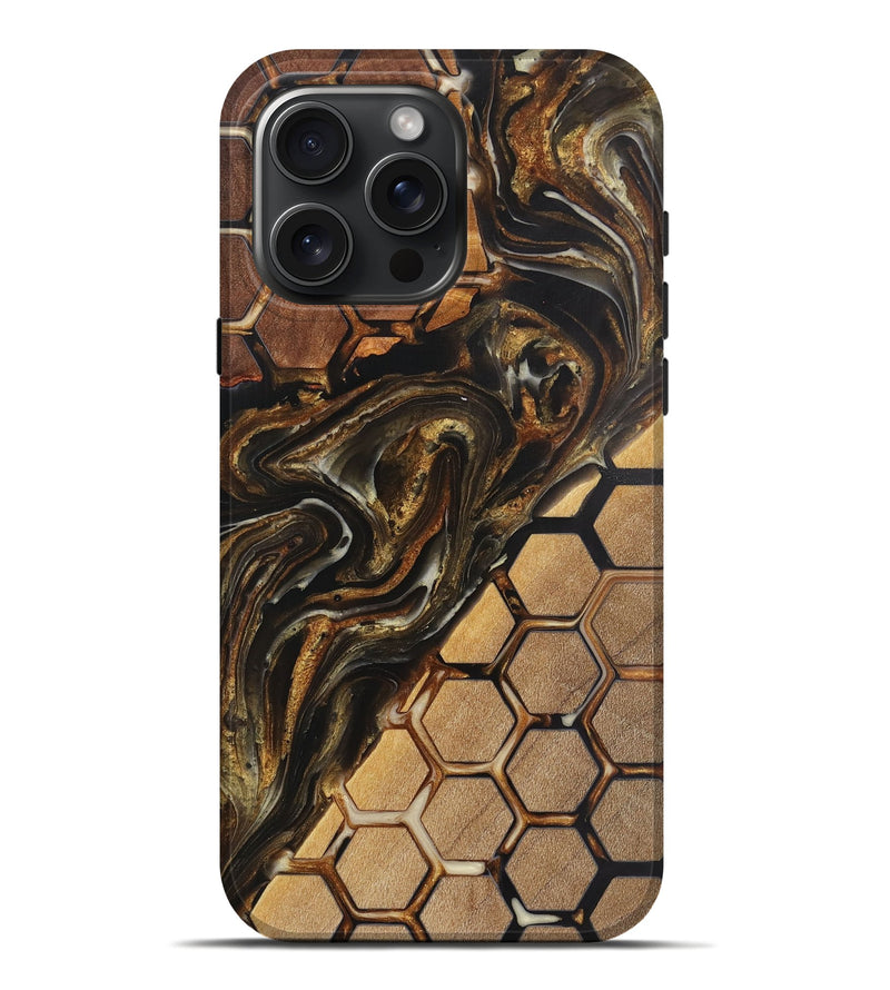 iPhone 16 Pro Max Wood+Resin Live Edge Phone Case - Alison (Pattern, 720733)