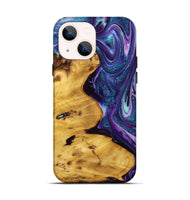 iPhone 14 Wood+Resin Live Edge Phone Case - Mya (Purple, 720737)