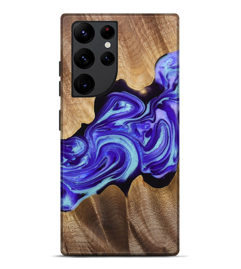 Galaxy S22 Ultra Wood+Resin Live Edge Phone Case - Sofia (Purple, 720743)