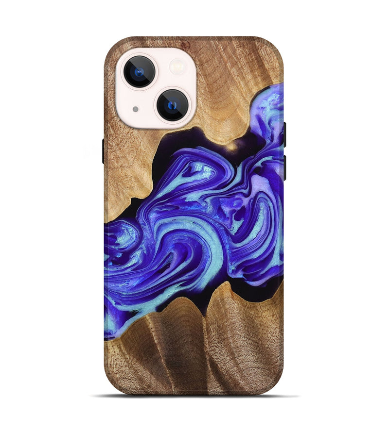 iPhone 14 Wood+Resin Live Edge Phone Case - Sofia (Purple, 720743)