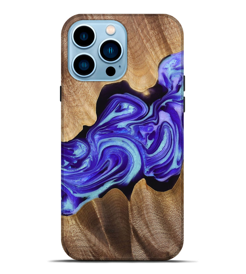 iPhone 14 Pro Max Wood+Resin Live Edge Phone Case - Sofia (Purple, 720743)