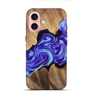 iPhone 16 Wood+Resin Live Edge Phone Case - Sofia (Purple, 720743)