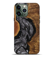 iPhone 13 Pro Max Wood+Resin Live Edge Phone Case - Julianna (Black & White, 720746)