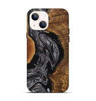 iPhone 14 Wood+Resin Live Edge Phone Case - Julianna (Black & White, 720746)