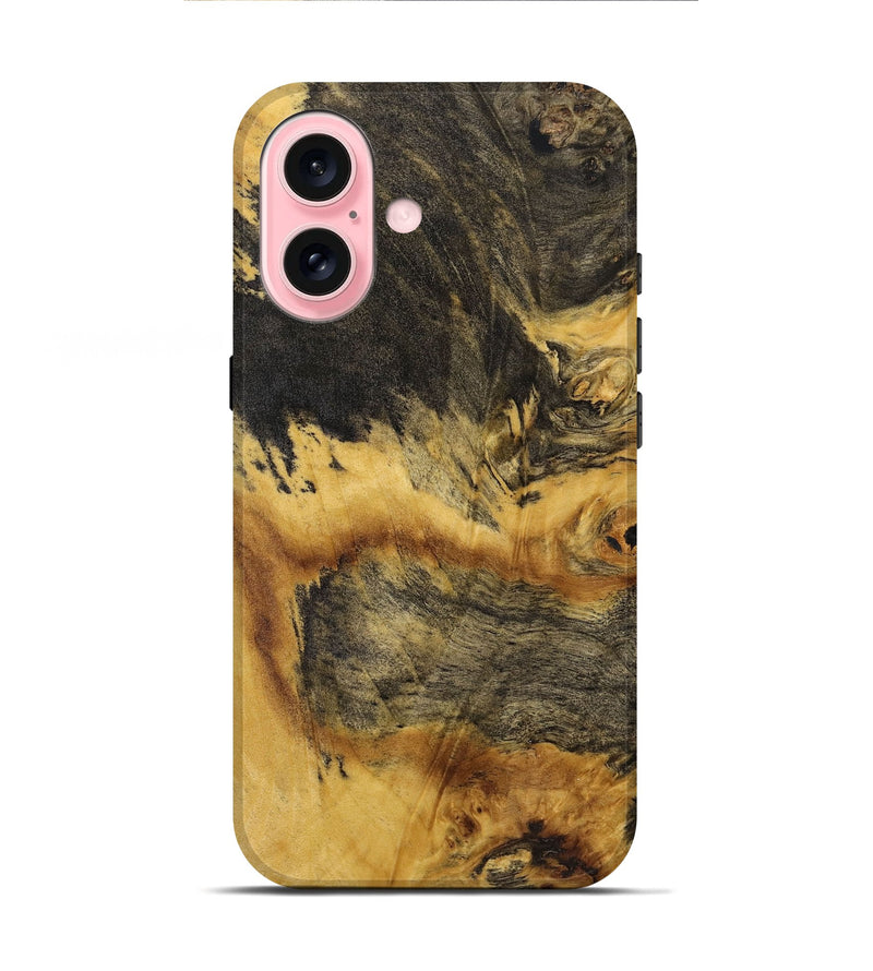 iPhone 16 Wood+Resin Live Edge Phone Case - Nancy (Wood Burl, 720763)