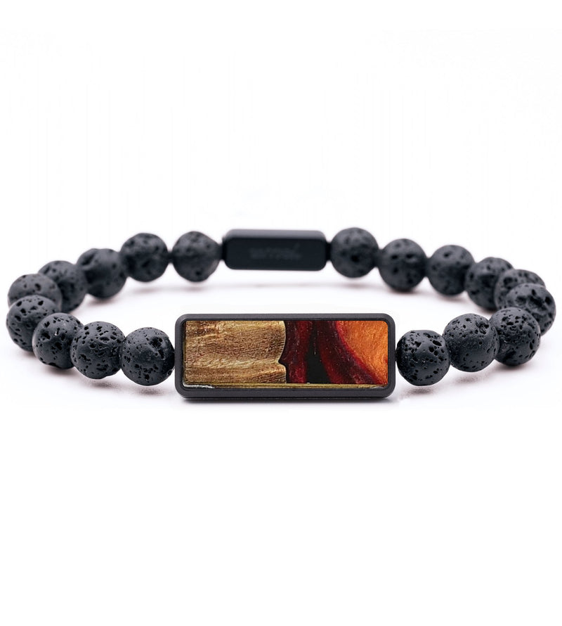 Lava Bead Wood+Resin Bracelet - Parker (Red, 720770)