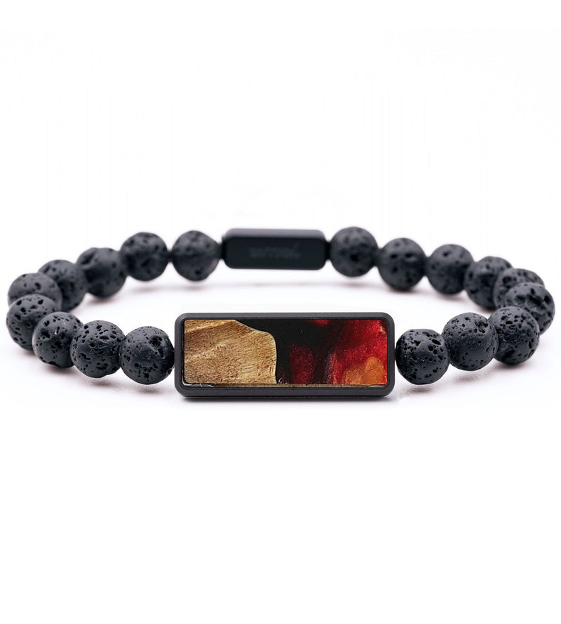 Lava Bead Wood+Resin Bracelet - Romeo (Red, 720771)