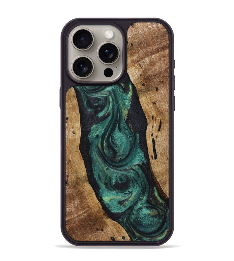 iPhone 15 Pro Max Wood+Resin Phone Case - Gregory (Green, 720843)