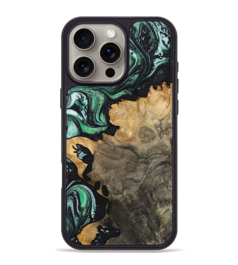 iPhone 16 Pro Max Wood+Resin Phone Case - Everlee (Green, 720850)