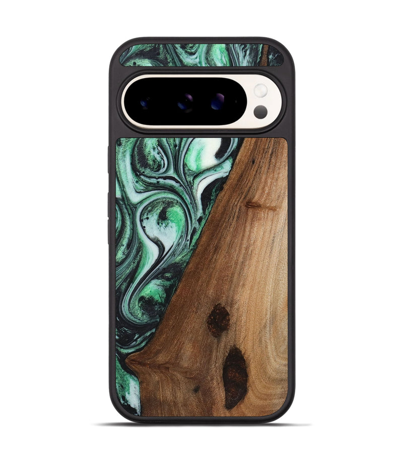 Pixel 9 Wood+Resin Phone Case - Alejandra (Green, 720851)