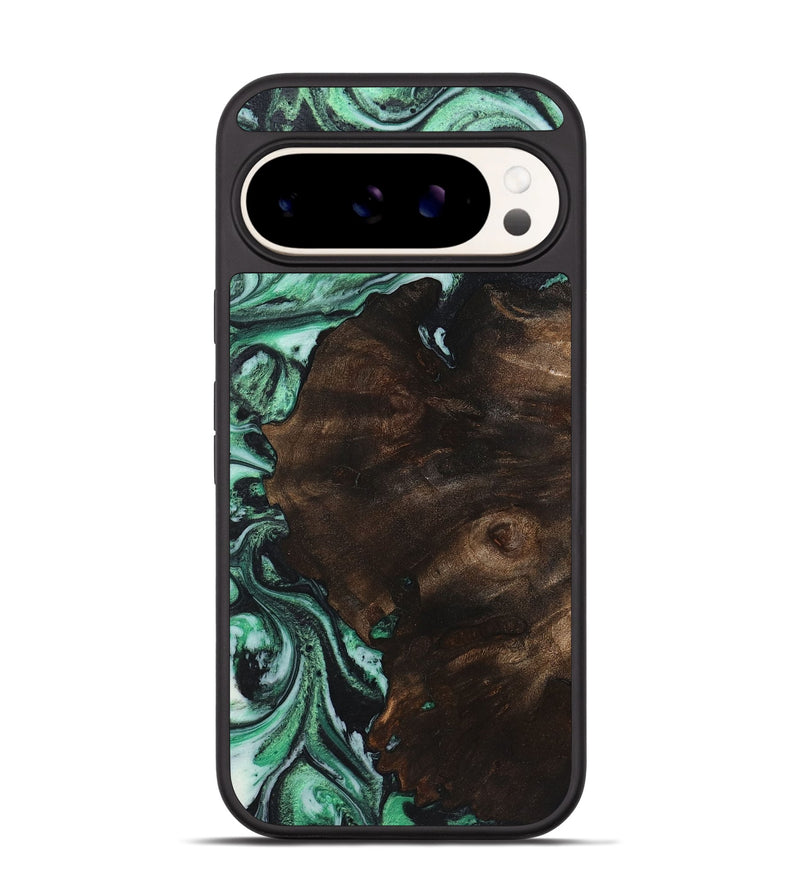 Pixel 9 Wood+Resin Phone Case - Killian (Green, 720869)