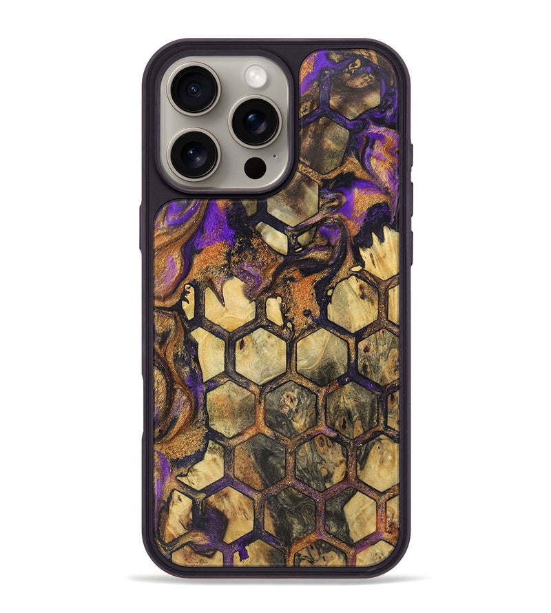 iPhone 16 Pro Max Wood+Resin Phone Case - Pam (Pattern, 720888)