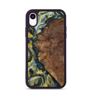 iPhone Xr Wood+Resin Phone Case - Larry (Teal & Gold, 720903)