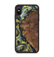 iPhone Xs Max Wood+Resin Phone Case - Larry (Teal & Gold, 720903)