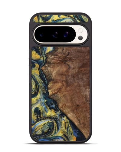 Pixel 9 Pro Wood+Resin Phone Case - Larry (Teal & Gold, 720903)