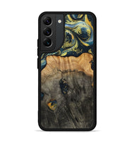 Galaxy S22 Plus Wood+Resin Phone Case - Eduardo (Teal & Gold, 720907)