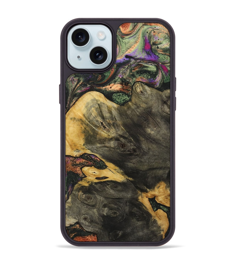 iPhone 15 Plus Wood+Resin Phone Case - Myles (Green, 720954)