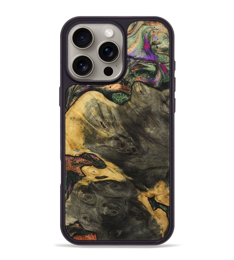 iPhone 16 Pro Max Wood+Resin Phone Case - Myles (Green, 720954)