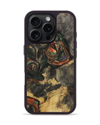 iPhone 16 Pro Wood+Resin Phone Case - Raven (Green, 720969)