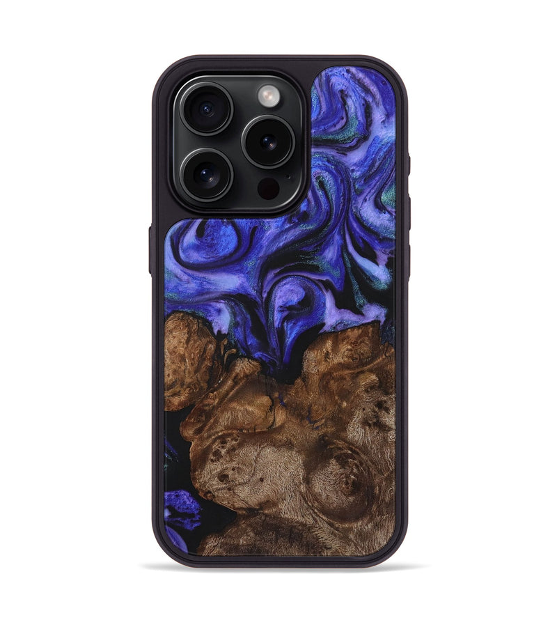 iPhone 15 Pro Wood+Resin Phone Case - Joni (Purple, 720993)