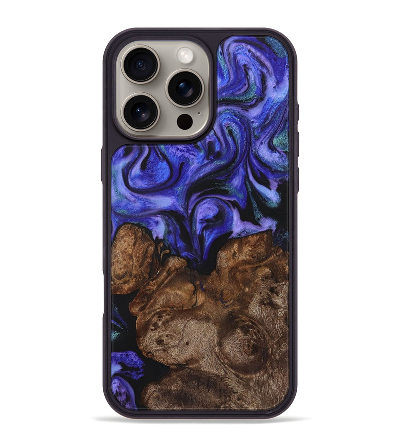 iPhone 16 Pro Max Wood+Resin Phone Case - Joni (Purple, 720993)