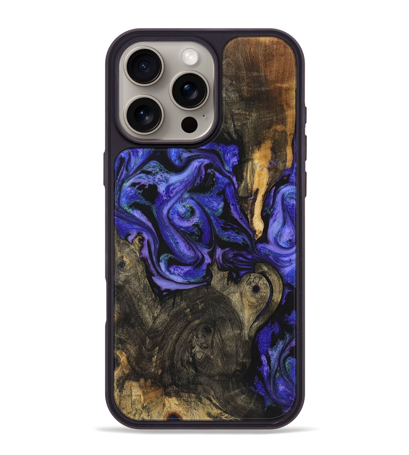 iPhone 16 Pro Max Wood+Resin Phone Case - Cooper (Purple, 720994)